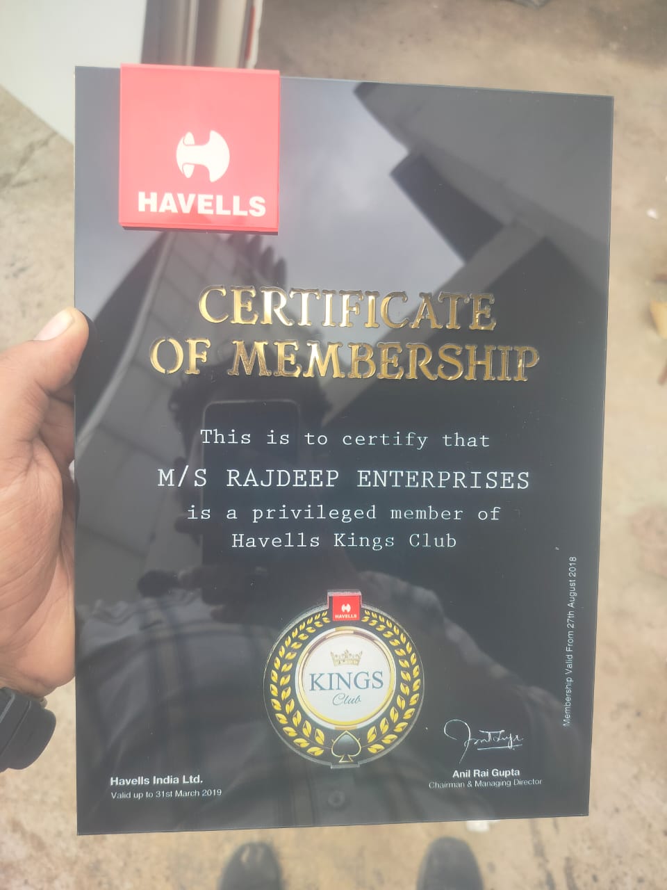 Acrylic Certificate 1